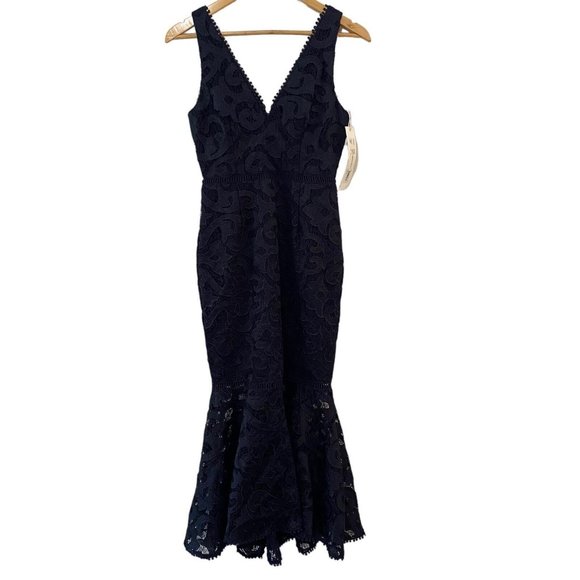 Ministry of Style Dresses & Skirts - Ministry of Style Size AU6 US2 Navy Blue Lace Dahliah Midi Flare Dress New $229